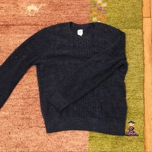navy blue fisherman sweater